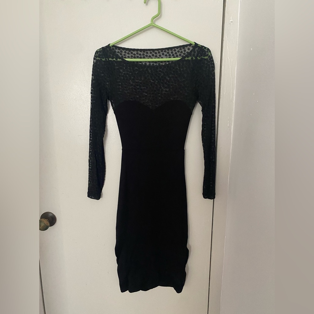 American Apparel Black Stretch Bodycon Midi Dress